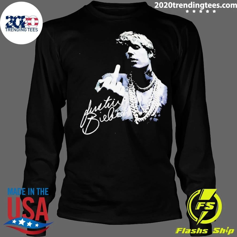 Justin Bieber Middle Finger Singer Signature Vintage Shirt