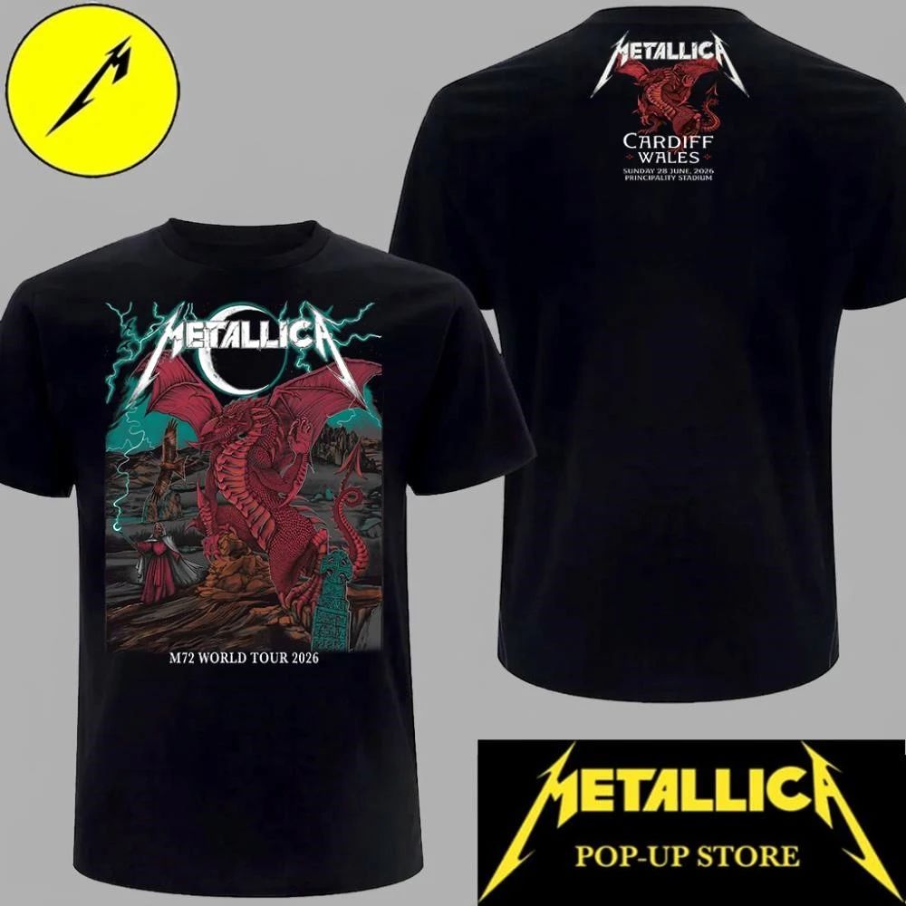 Metallica M72 Cardiff 2026 Event Tee – Red Dragon Art By Duchess Of Dark – Principality Stadium Limited