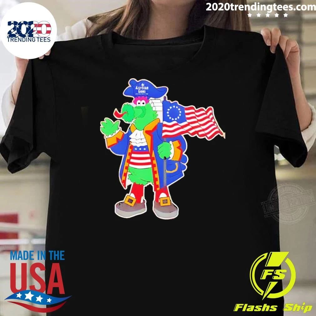 Phillie Phanatic Holding American Flag Philadelphia Phillies Baseball Mlb 2026 All Star Game Shirt