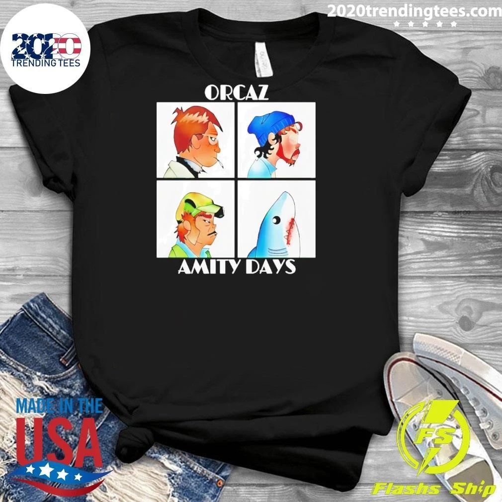Orcaz Amity Days Demon Days And Jaws Parody Shirt