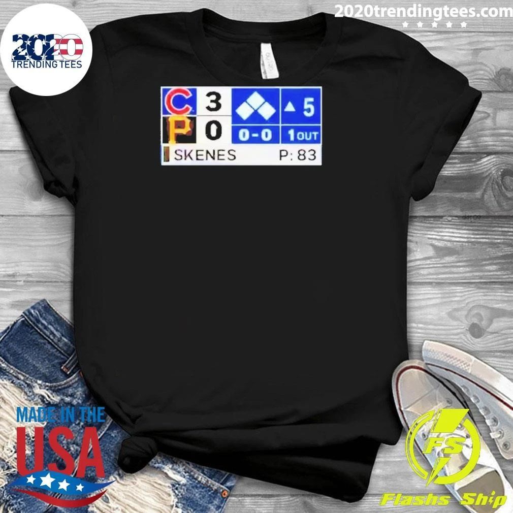 Chicago Cubs Vs Pittsburgh Pirates 3-0 Score Shirt