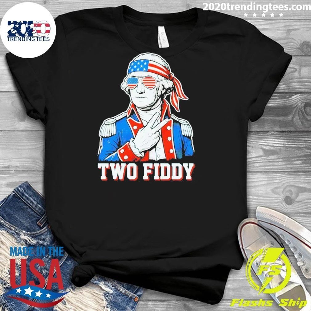 George Washington Flag Bandana Sunglasses Patriotic Two Fiddy Shirt