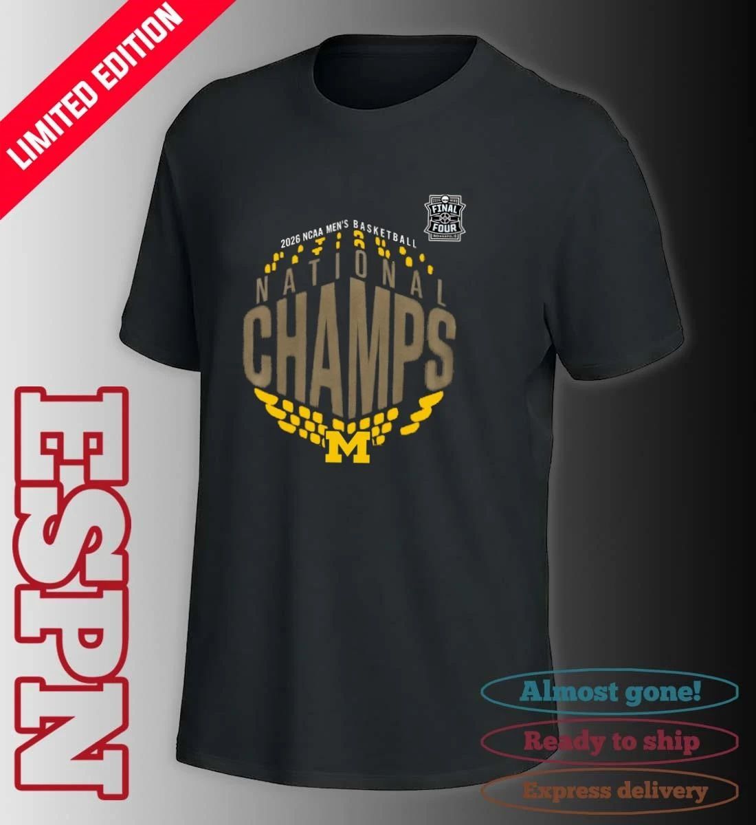 Michigan Wolverines 2026 NCAA Men’s Basketball National Champions Locker Room T-Shirt