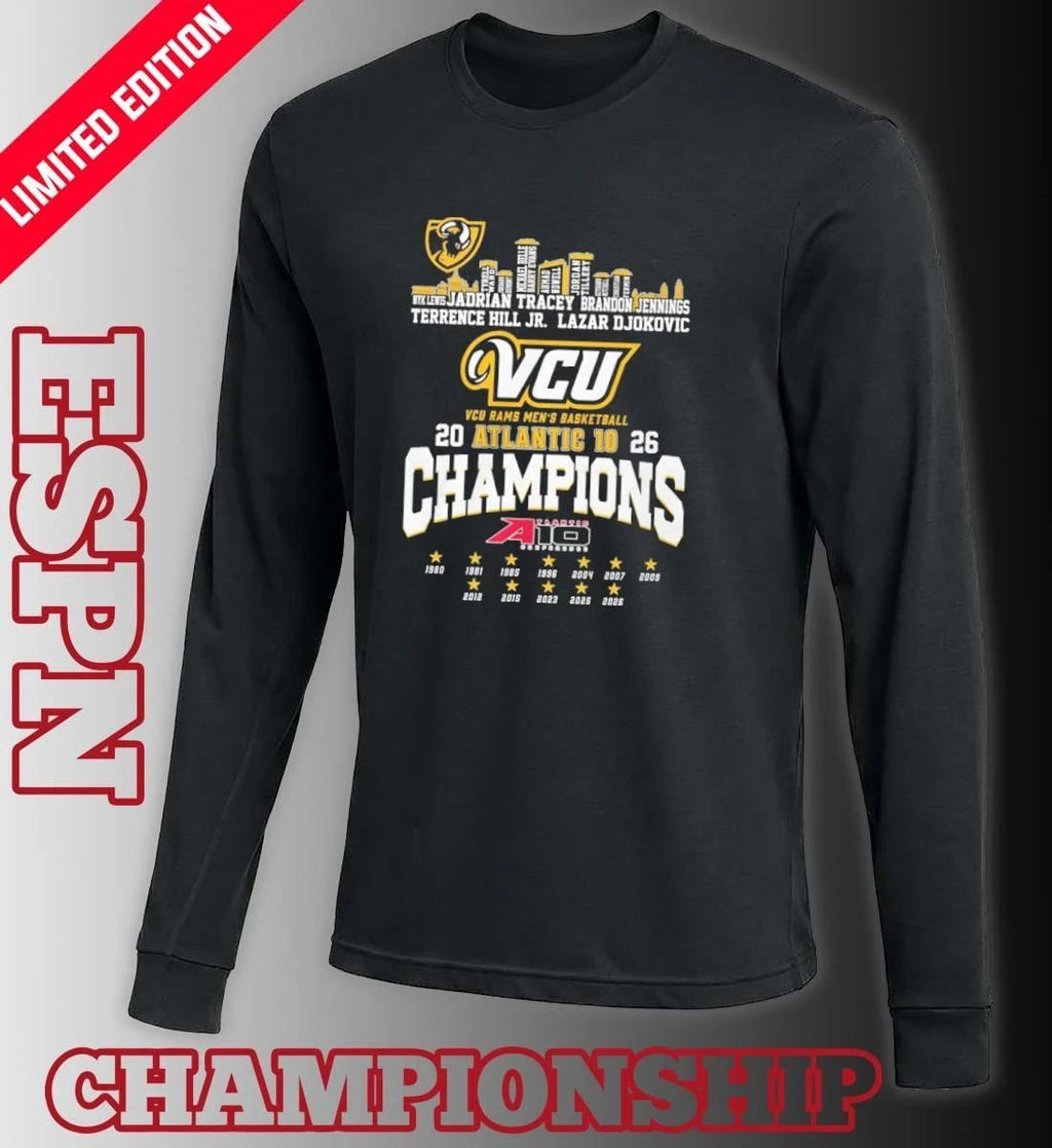 VCU Men’s Basketball 2026 A-10 Conference Champions Skyline Player Name Shirt
