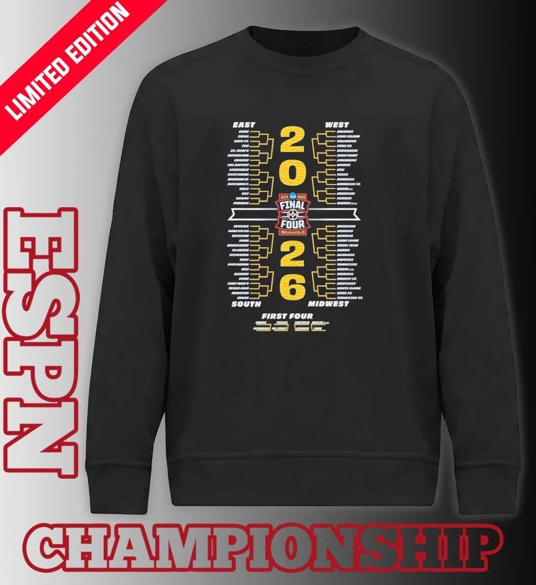 Michigan Wolverines NCAA Men’s Basketball National Champions Bracket 2026 T-Shirt
