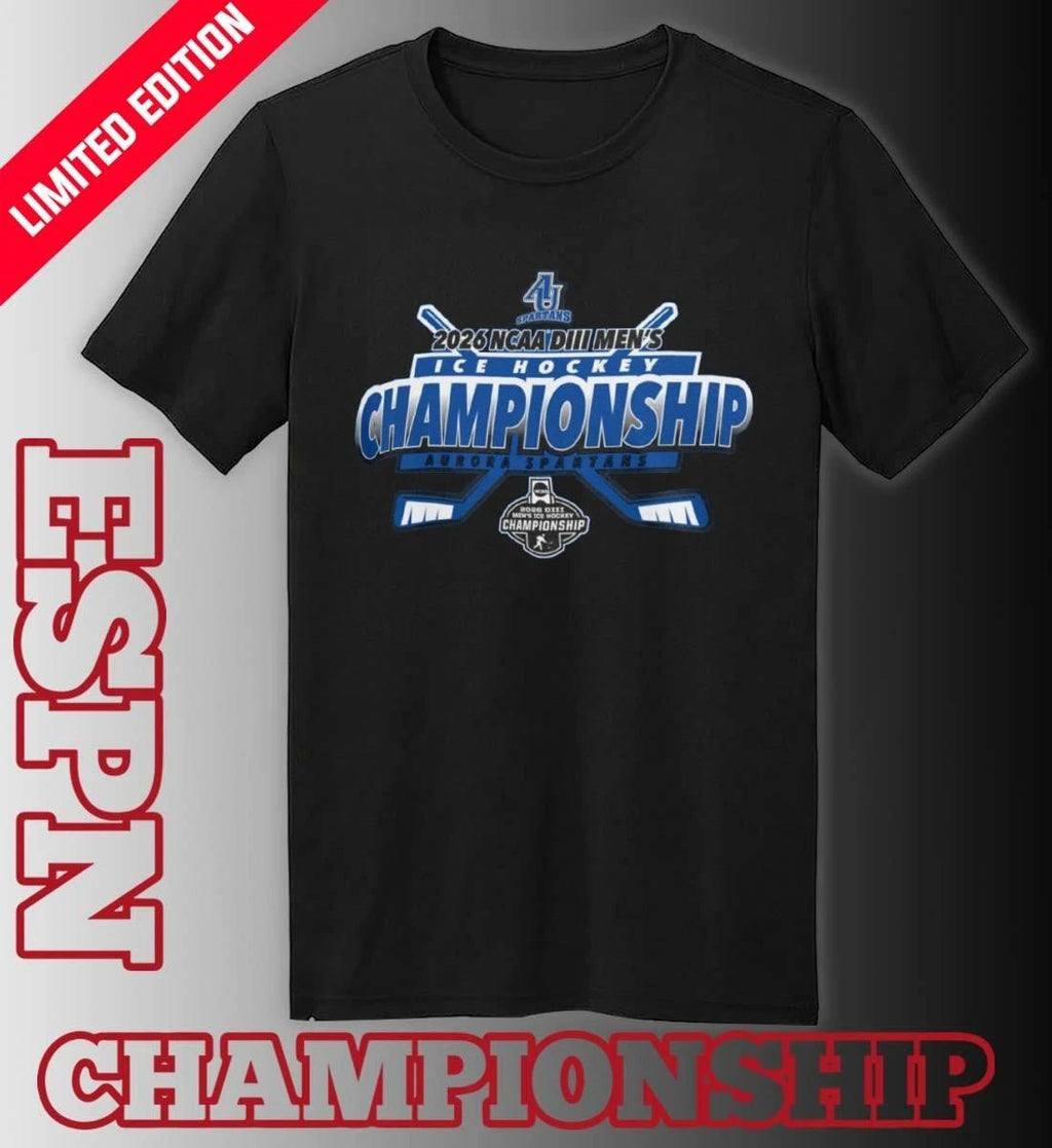 Aurora Spartans 2026 NCAA DIII Men’s Ice Hockey Championship T-Shirt