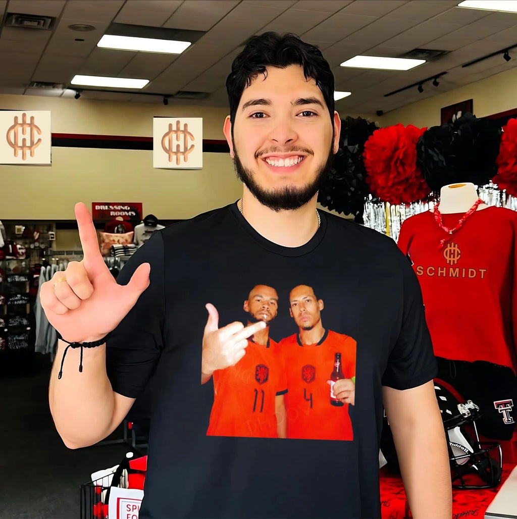 Cody Gakpo and Virgil van Dijk Netherlands National Team shirt