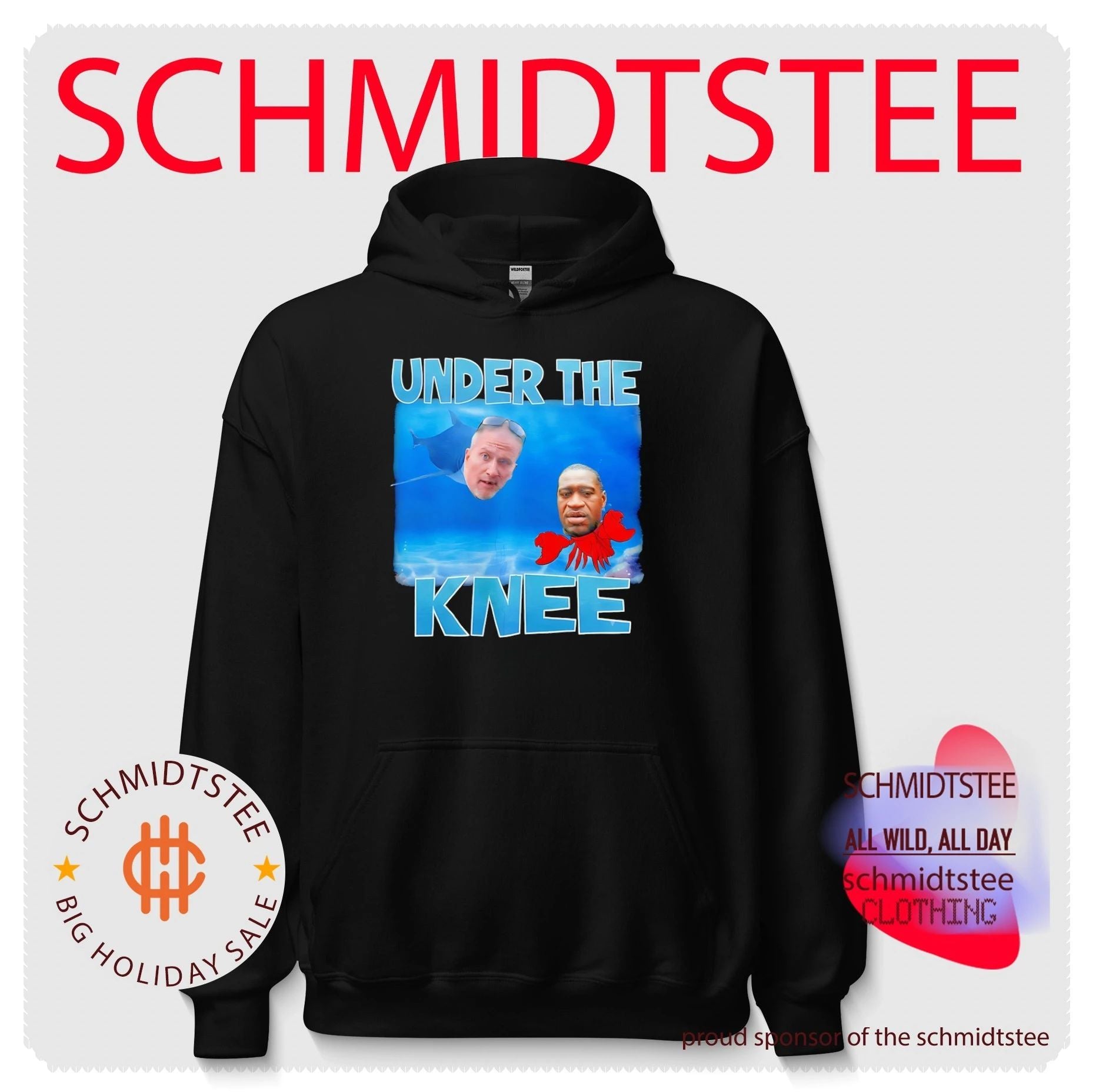 Under the Knee Shark and Crab Meme George Floyd shirt
