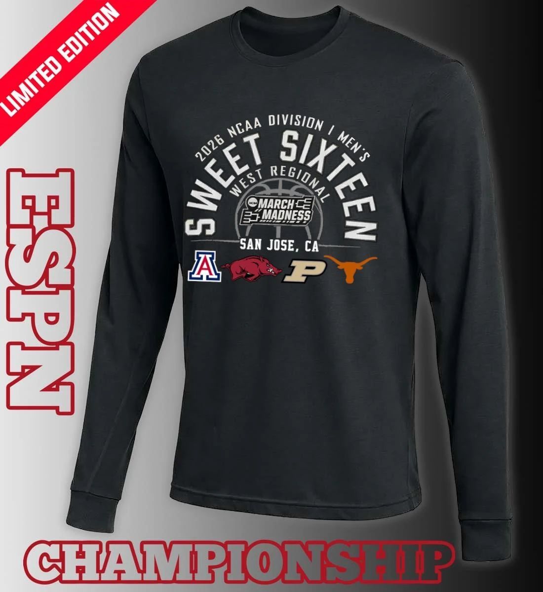 2026 NCAA DI Men’s Basketball Sweet 16 West Regional – San Jose, CA T-Shirt