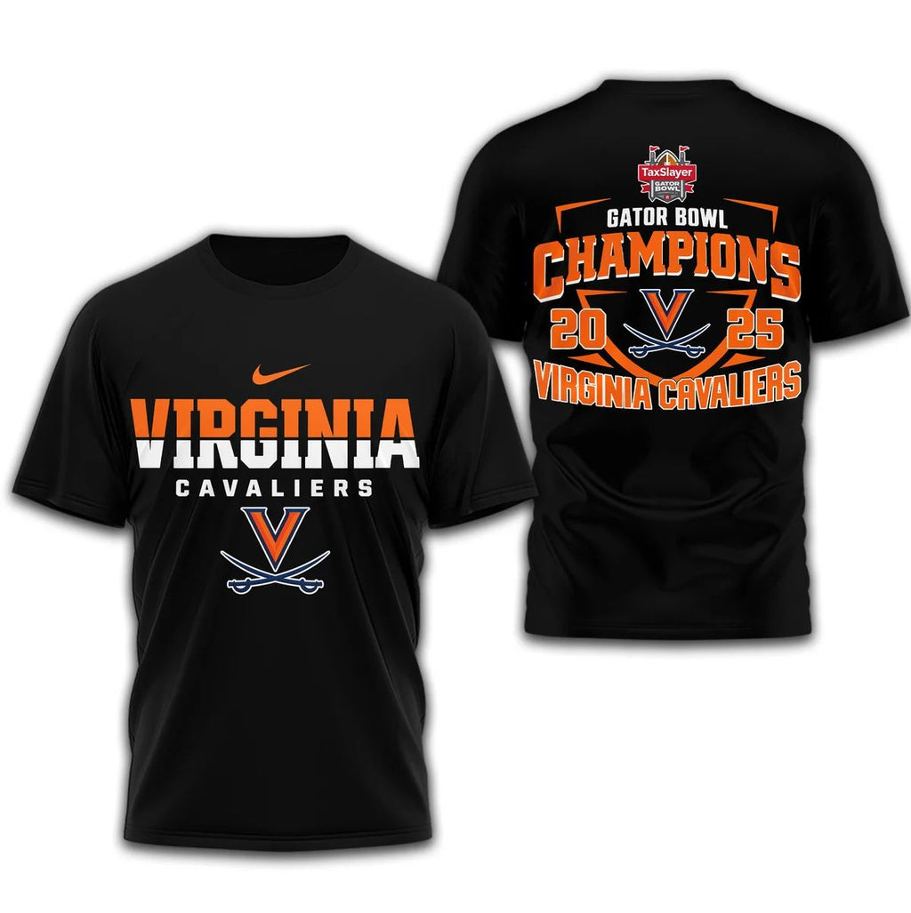 Virginia Cavaliers NCAA Gator Bowl Champions 3D TShirt