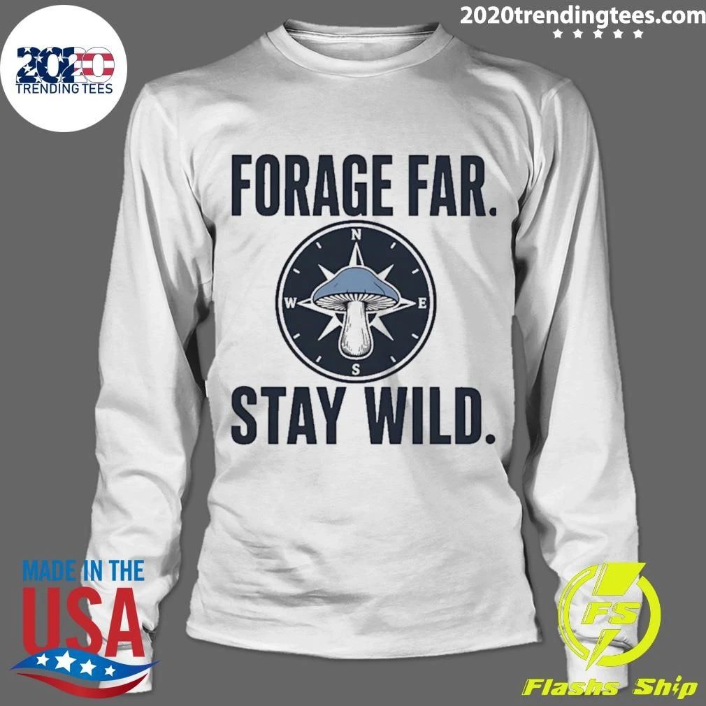 Forage Far Stay Wild Mushroom Compass Shirt