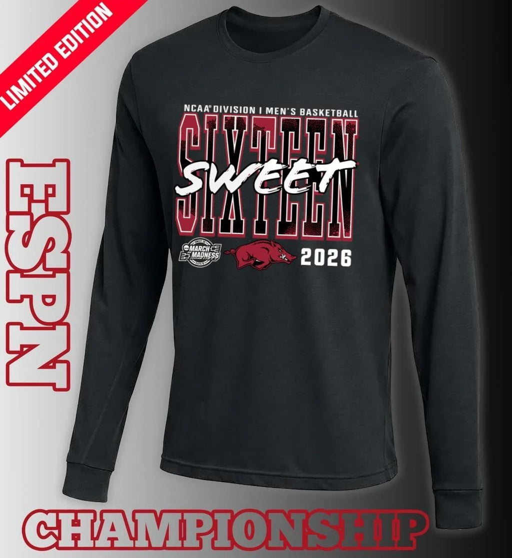 Arkansas Razorbacks 2026 NCAA Men’s Basketball Tournament March Madness Sweet 16 T-Shirt