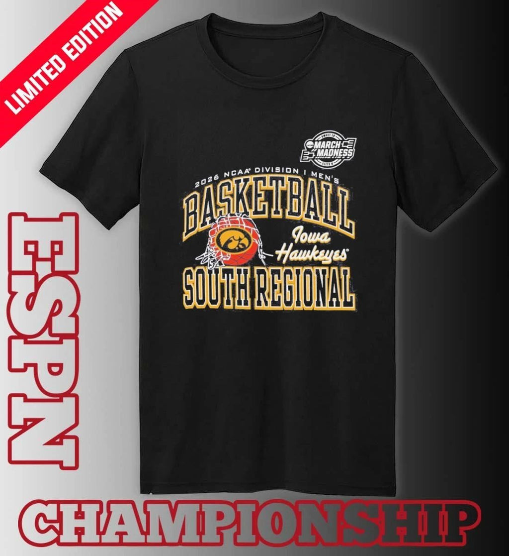 Iowa Hawkeyes 2026 NCAA DI Men’s Basketball Sweet 16 – South Regional T-Shirt
