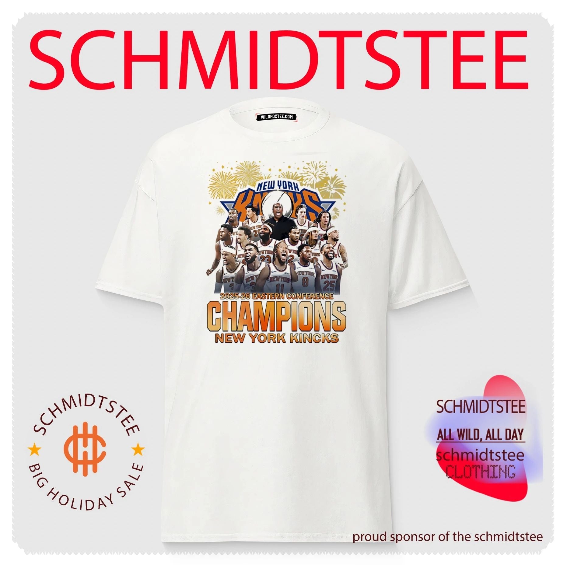 New York Knicks 2025 2026 Eastern Conference Champions team collage shirt
