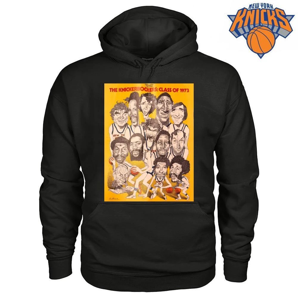 Vintage New York Knickerbockers Class of 1973 Basketball Team Caricature Shirt