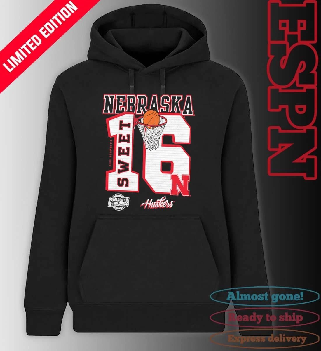 Nebraska Cornhuskers 2026 NCAA March Madness Sweet 16 Bound Shirt