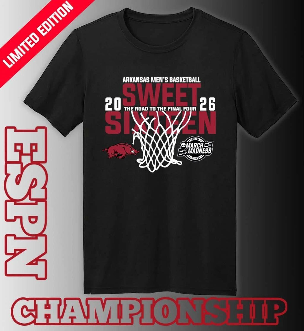 Arkansas Men’s Basketball 2026 Sweet Sixteen The Road To The Final Four Shirt