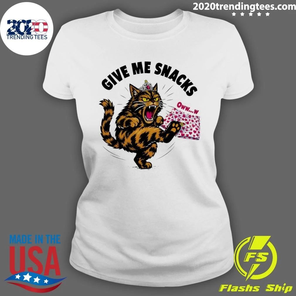 Cat Crown Give Me Snacks Owww Shirt