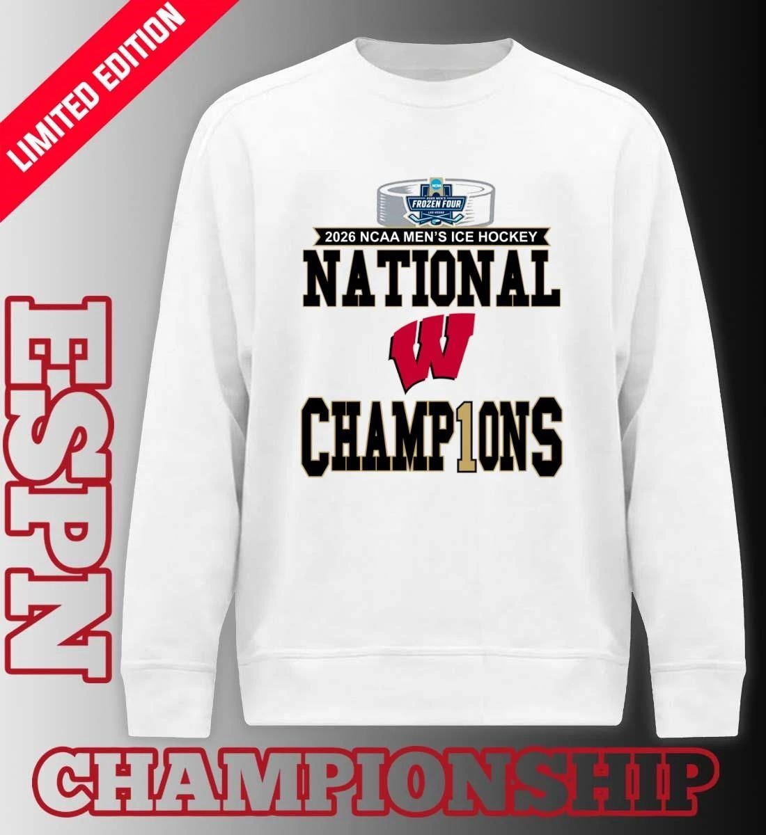 UW Men’s Ice Hockey 2026 NCAA National Champions Locker Room T-Shirt