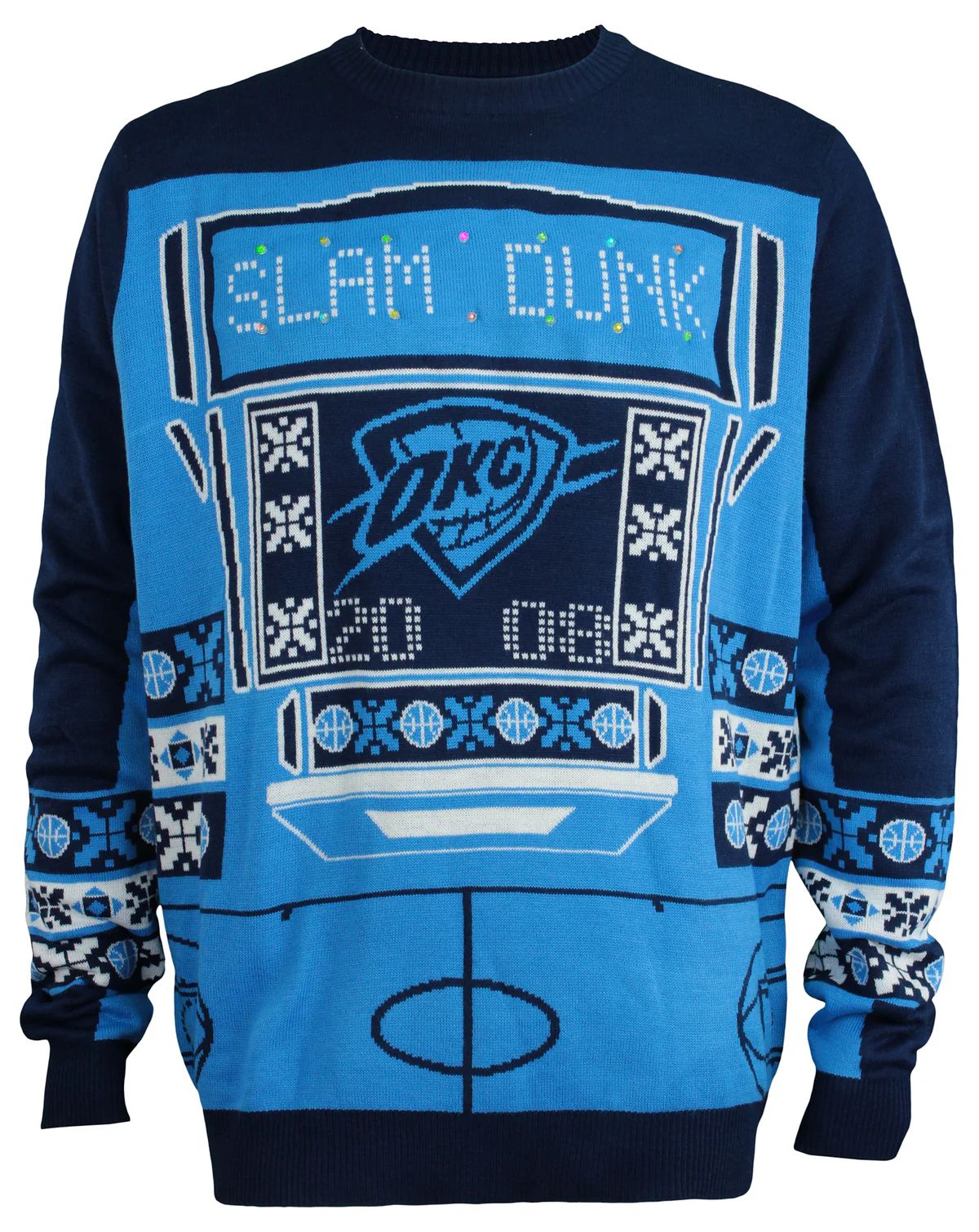 Oklahoma City Thunder Ugly Holiday Sweater – Holiday Cheer in Blue & Orange!