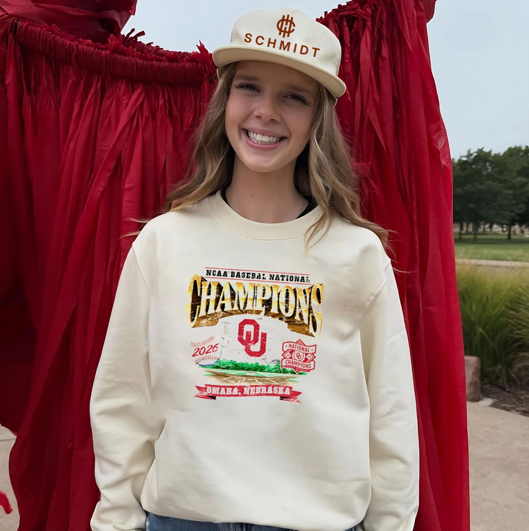 Oklahoma Baseball 2026 NCAA MCWS National Champions Ivory shirt