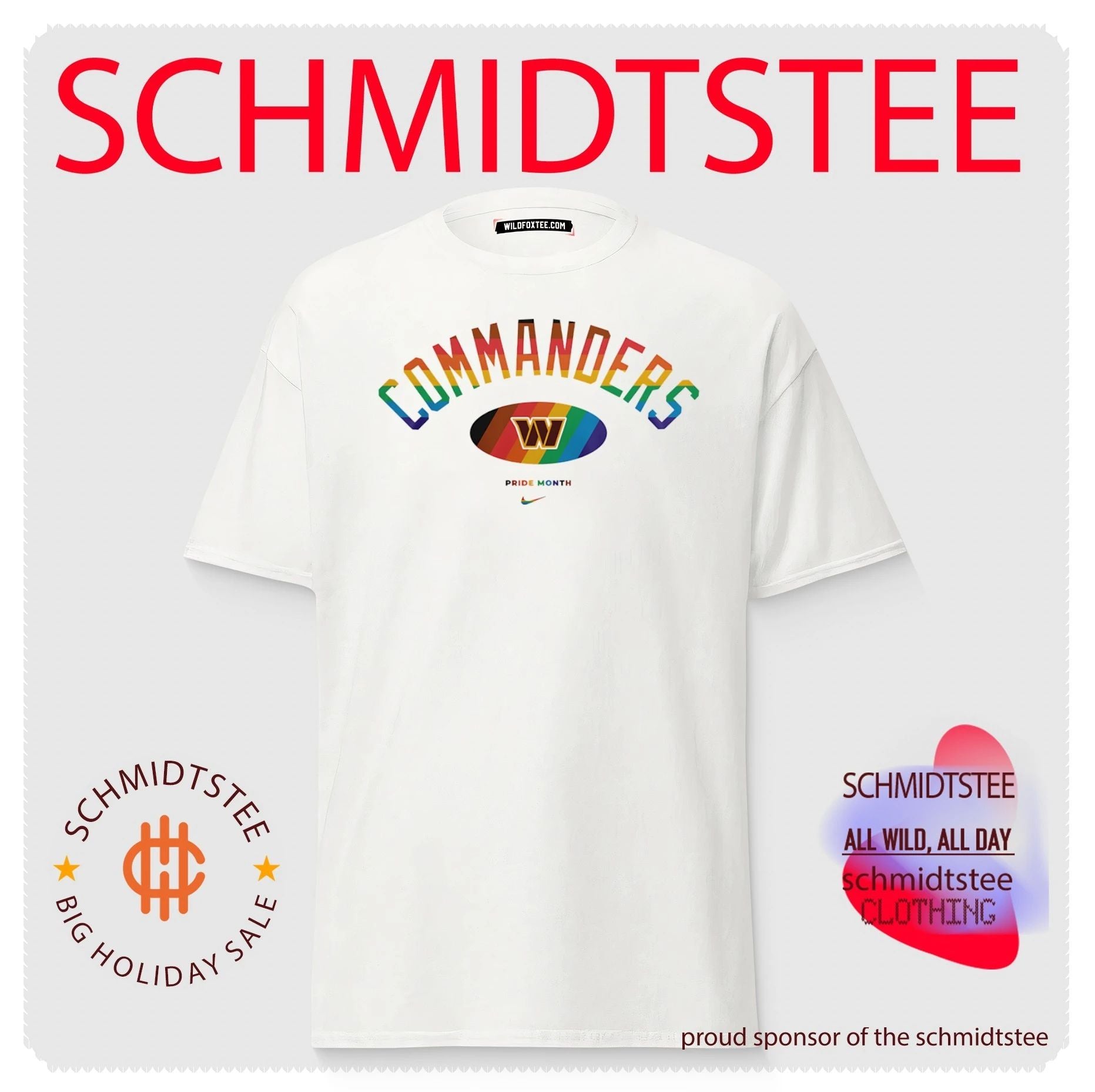 Washington Commanders Pride Month Rainbow logo shirt