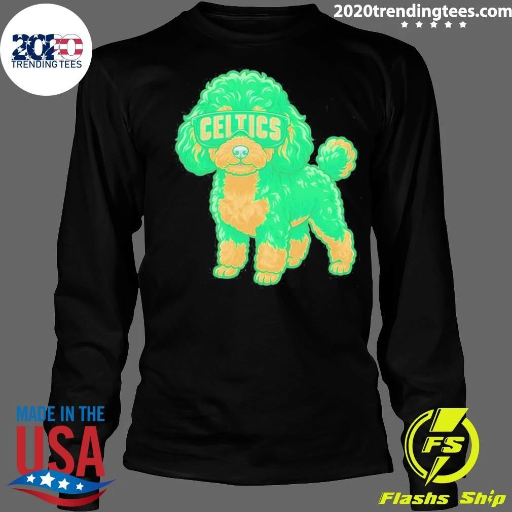 Boston Celtics Teacup Poodle Cartoon Shirt