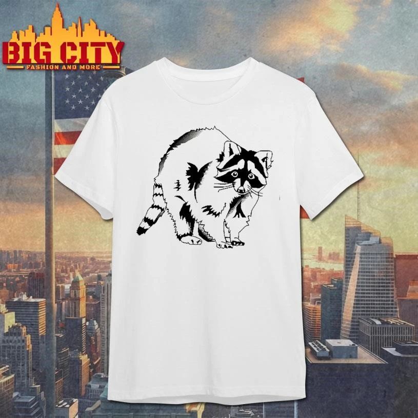 Raccoon Animal Nature Wildlife Forest Woodland Creature Mammal Cartoon Graphic Shirt