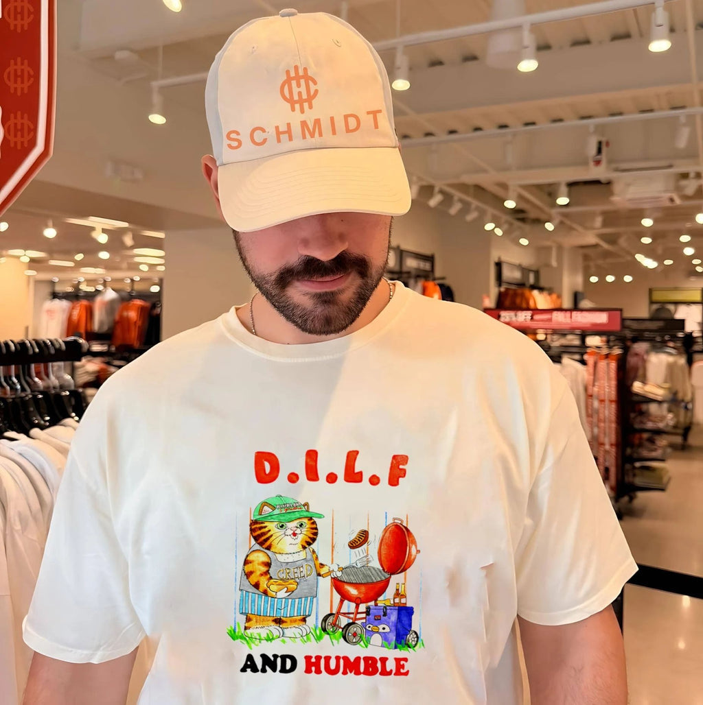 Dilf and Humble Cat Grilling with Kirkland Signature Hat shirt