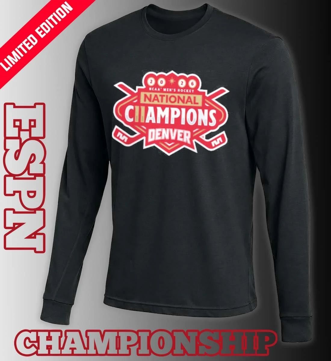 Denver Pioneers 2026 NCAA Frozen Four Men’s Ice Hockey National Champions Logo T-Shirt
