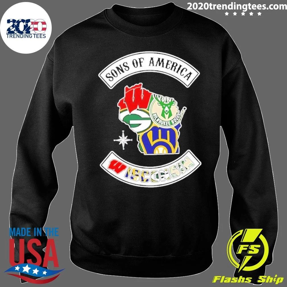 Sons Of America Wisconsin Sports Team Map Shirt
