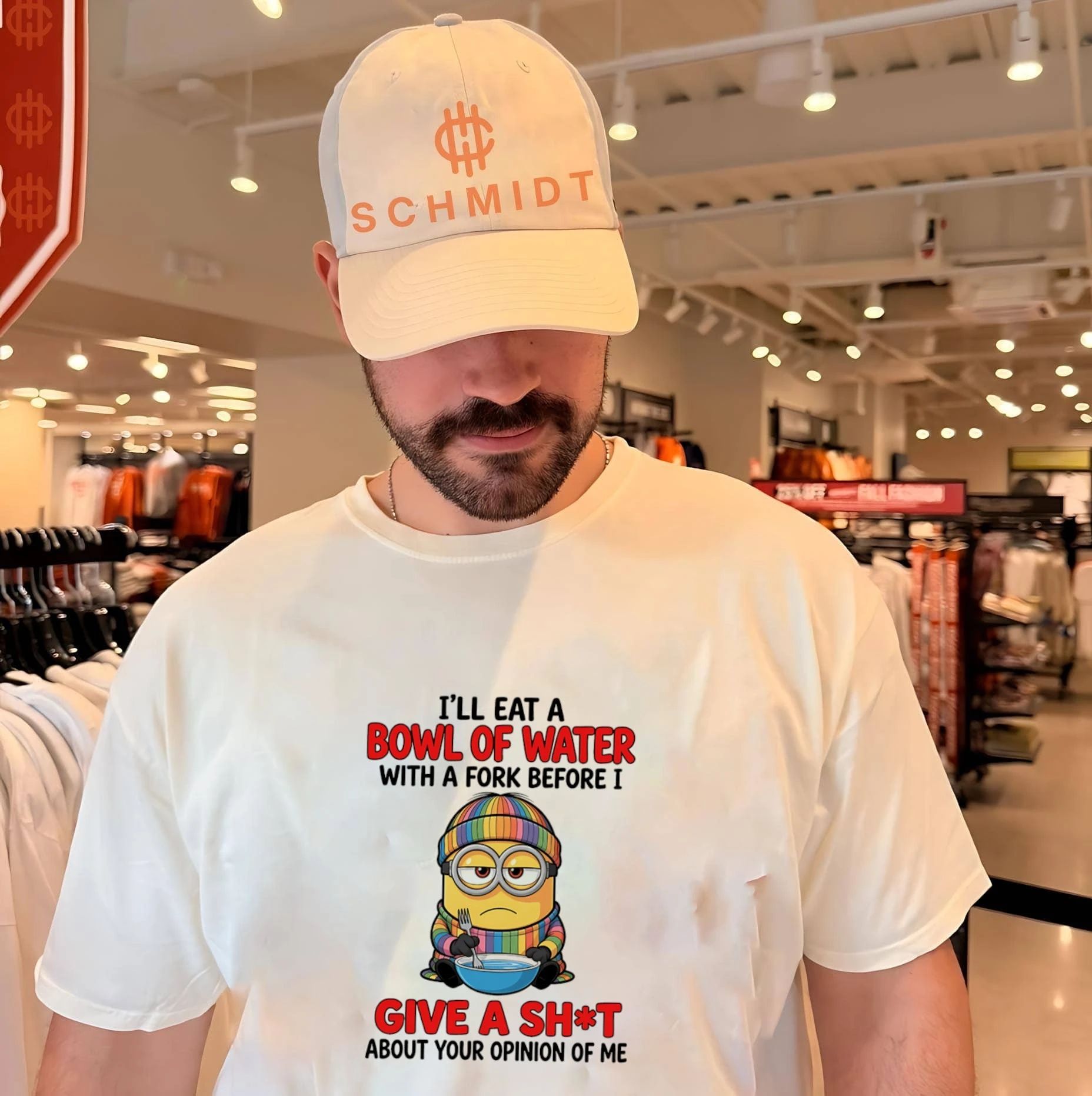 I’ll eat a bowl of water with a fork before I give a shit about your opinion of me Minion shirt