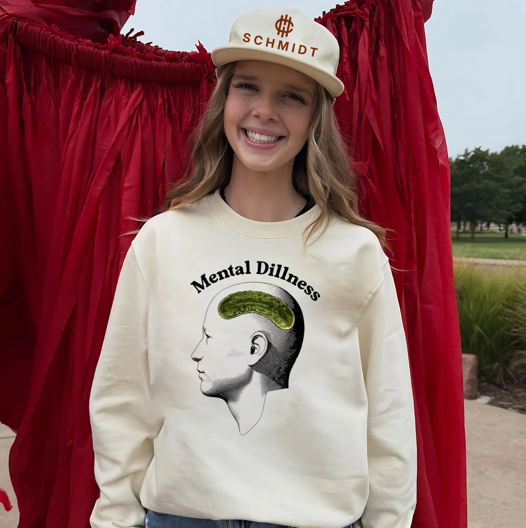 Mental Dillness pickle funny pun brain humor shirt