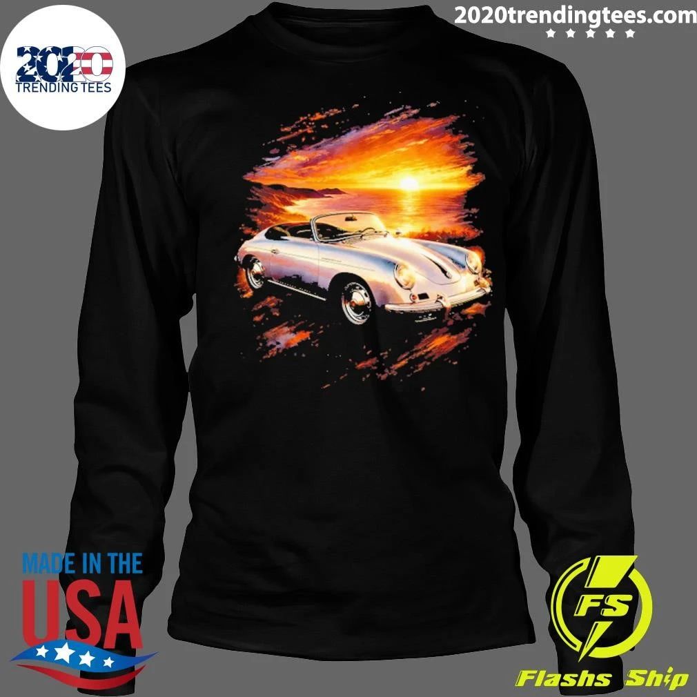 Porsche 356 Old Car Sunset Coastal Shirt