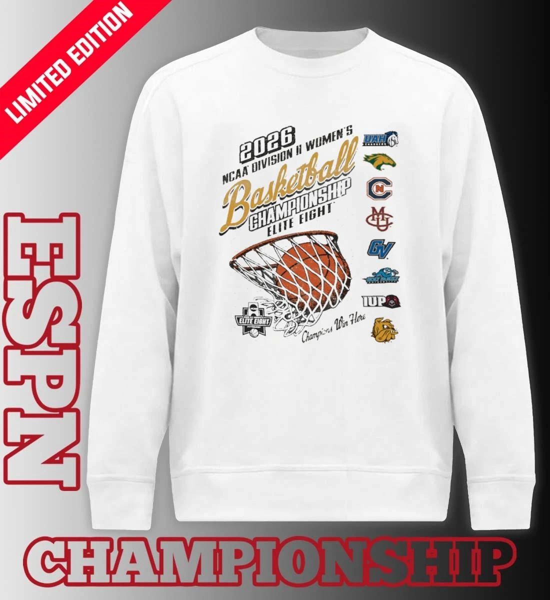 Elite 8 2026 NCAA Division II Women’s Basketball Championship Logo T-Shirt
