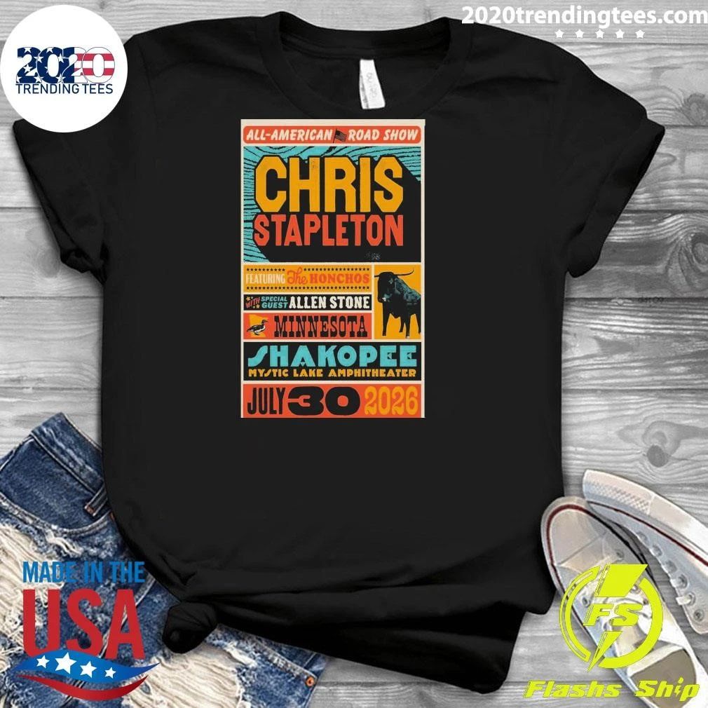 Chris Stapleton Jul 30 2026 Mystic Lake Amphitheater In Shakopee Shirt