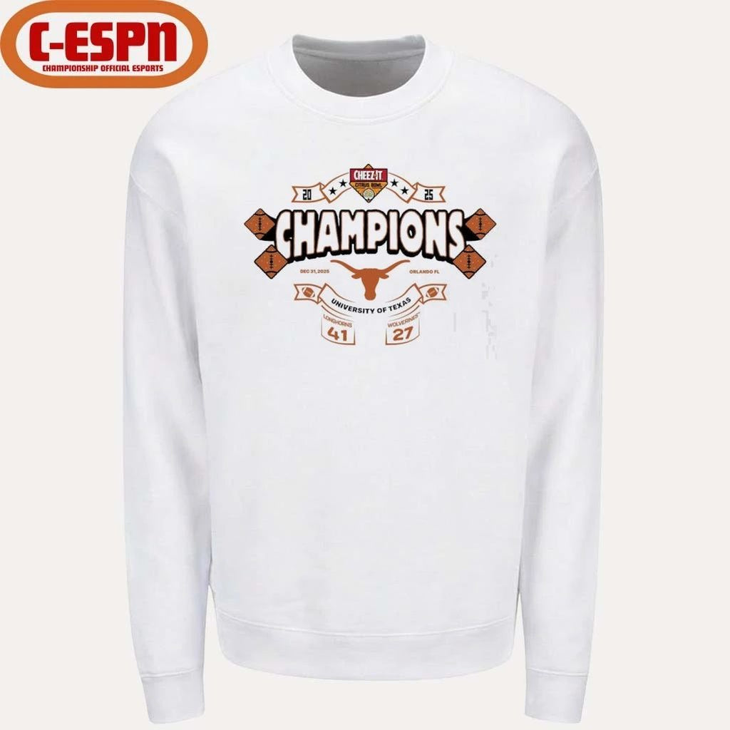 Texas Longhorns 2025 Cheez-it Citrus Bowl Champions Score Shirt