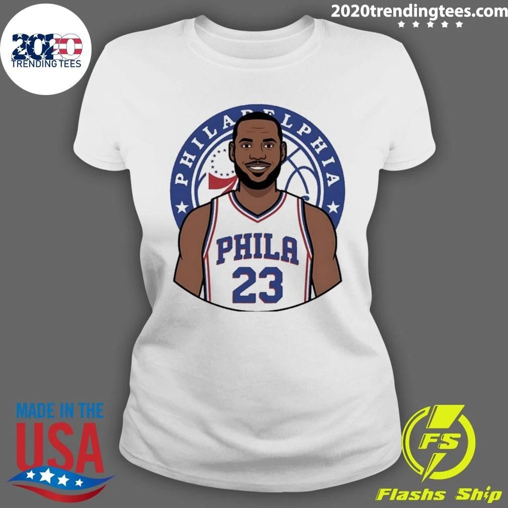 King James Philadelphia 76ers Basketball Star Graphic Shirt