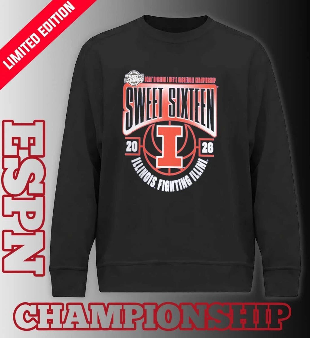 Illinois Fighting Illini Sweet 16 NCAA DI Men’s Basketball Tournament March Madness 2026 T-Shirt