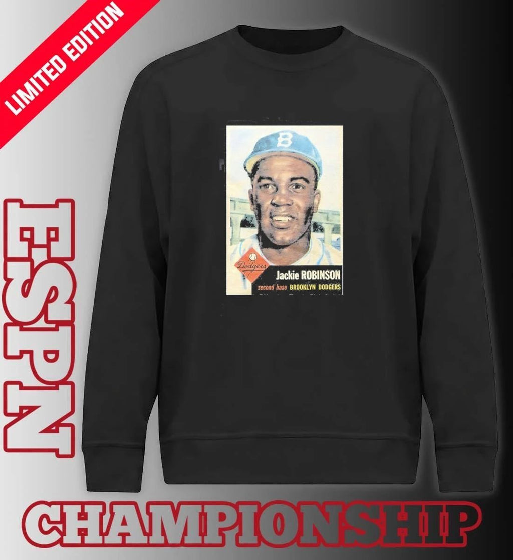 1953 Topps Baseball Jackie Robinson Dodgers shirt