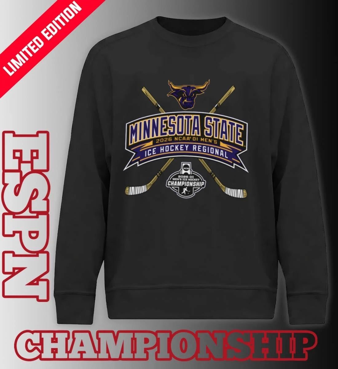 Minnesota State Mavericks 2026 NCAA DI Men’s Ice Hockey Regionals T-Shirt