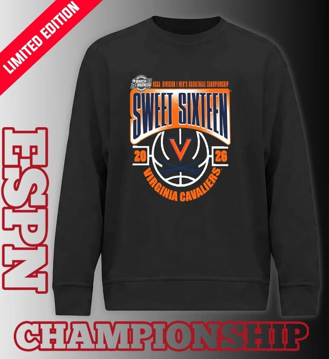 Virginia cavaliers Sweet 16 NCAA DI Men’s Basketball Tournament March Madness 2026 T-Shirt