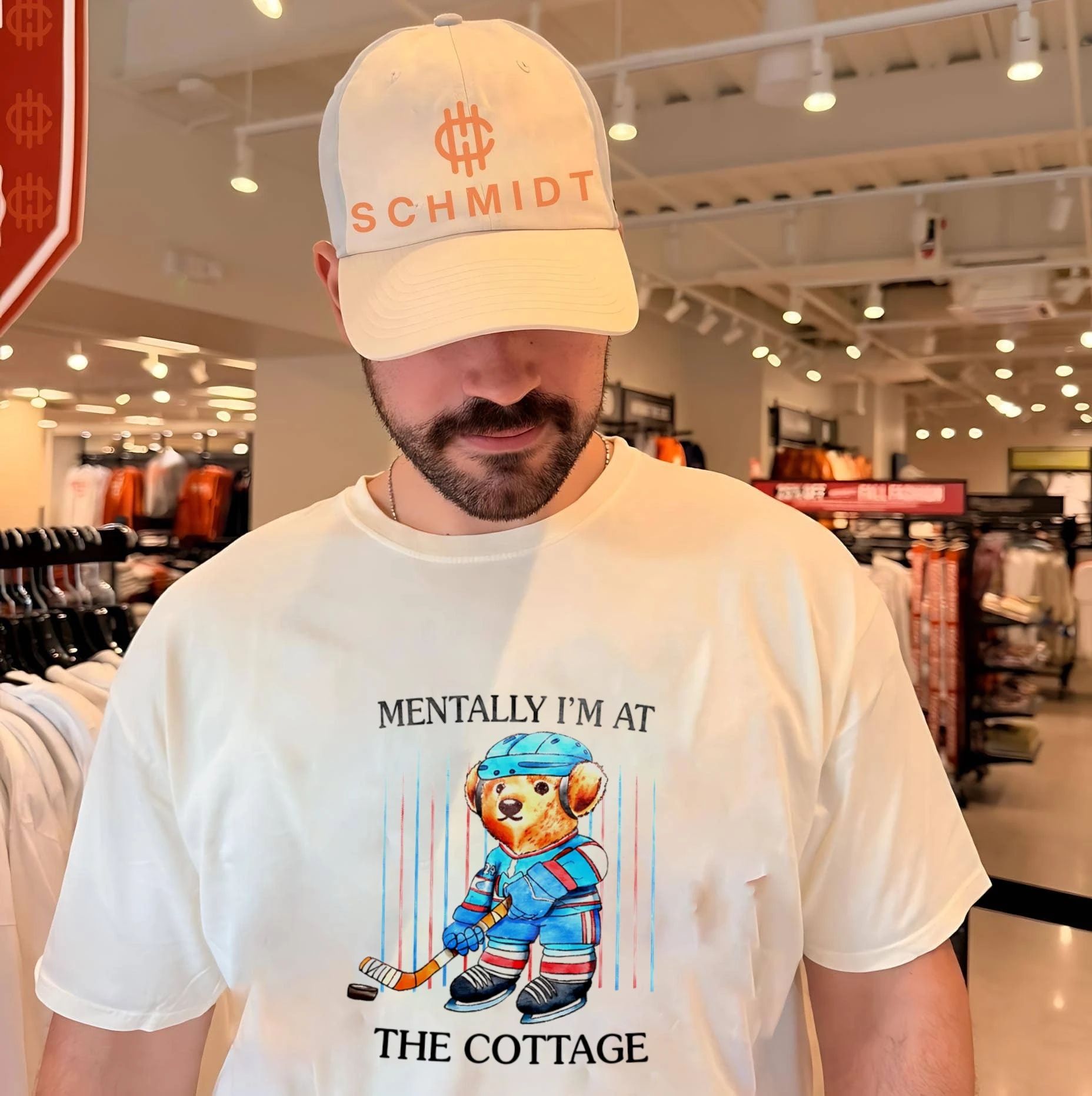 Mentally I’m at the Cottage Hockey Bear shirt