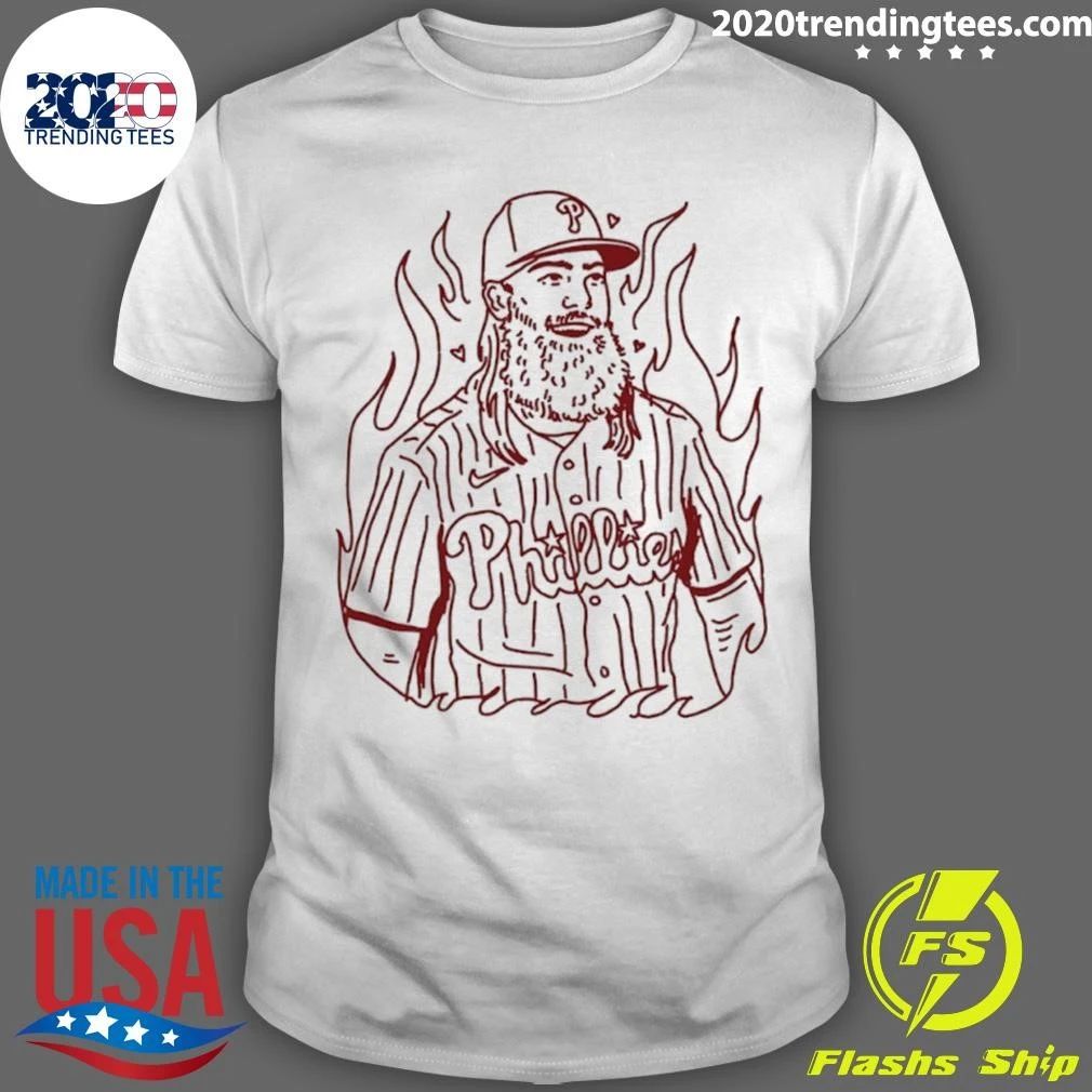 Philadelphia Phillies Brandon Marsh Sketch Flame Sh