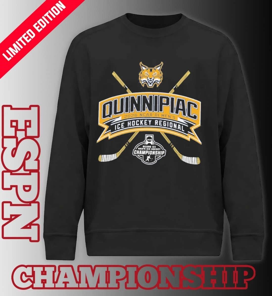 Quinnipiac Bobcats 2026 NCAA DI Men’s Ice Hockey Regionals T-Shirt
