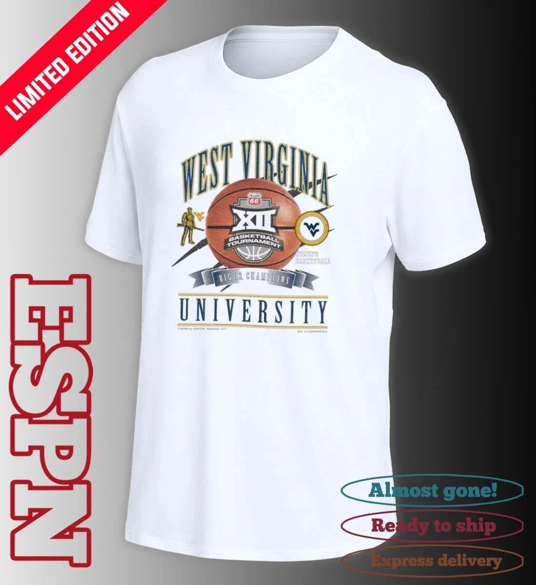 WVU Women’s Basketball New Era 2026 Big 12 Tournament Champions Shirt