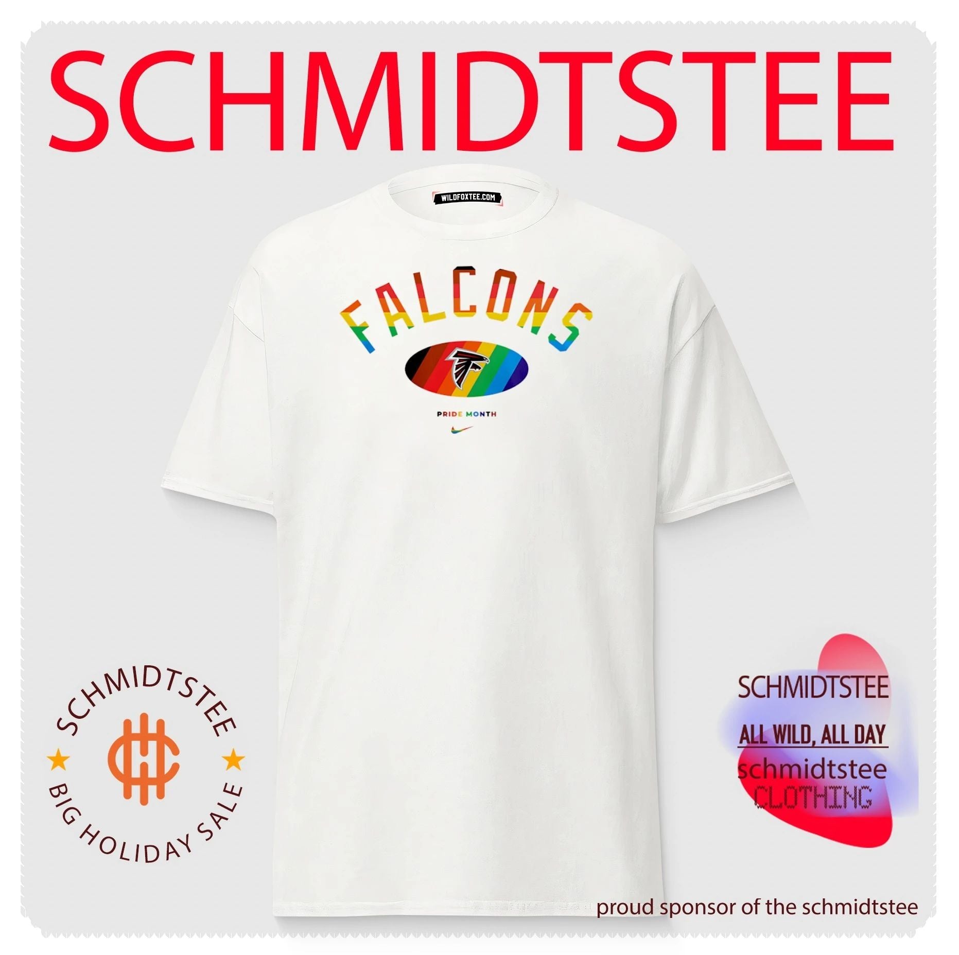 Atlanta Falcons Pride Month Rainbow logo shirt