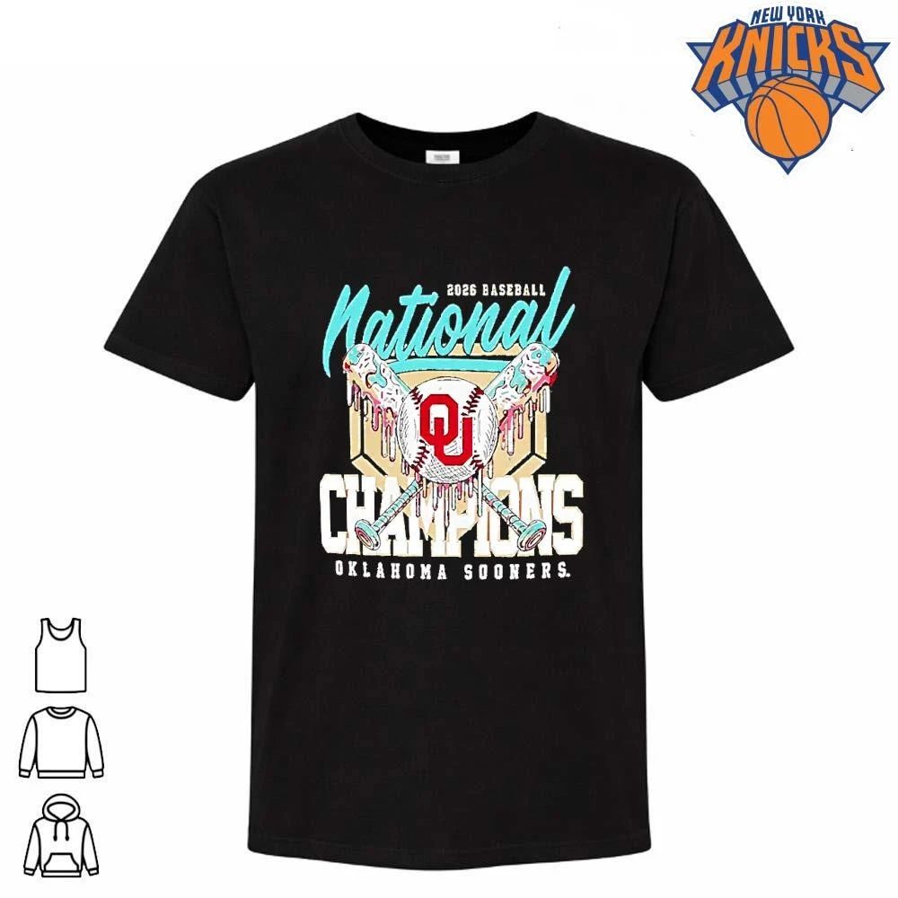 Oklahoma Sooners 2026 Ncaa National Baseball Mens College World Series Champions Bats Shirt