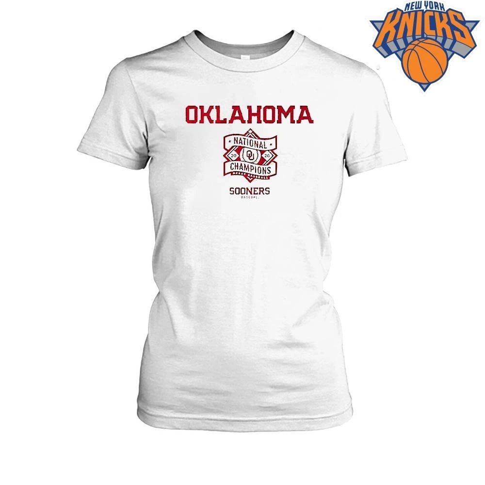 Oklahoma Sooners Baseball Ncaa Division I National Champions 2026 Text Logo Stack Shirt