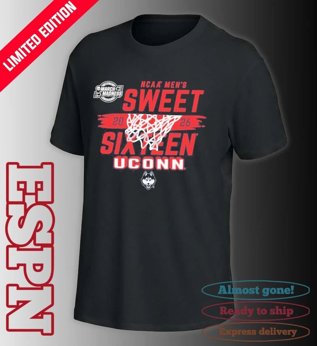 UConn Huskies Men’s Basketball Sweet 16 Bound T-Shirt